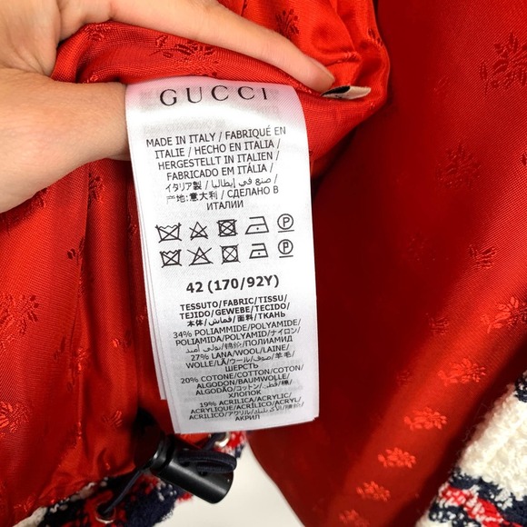 NWT Gucci tweed check-print jacket Size 42 - Picture 15 of 16